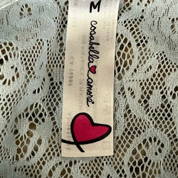 Cosabella Lace Sheer Mini Dress Womens Babydoll Pullover Night Out Party Club M - Picture 6 of 8